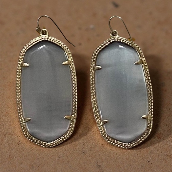 Kendra Scott • Danielle Earrings • Gold Tone Slate Cat’s Eye • French Wire - Picture 3 of 3